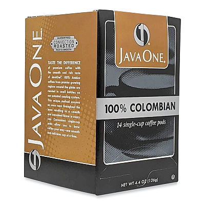 Java One Coffee Pods, Colombian Supremo, Single Cup, 14/Box (JAV30200)