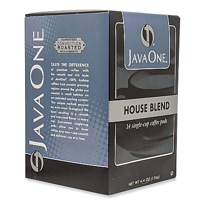 Java One Coffee Pods, House Blend, Single Cup, 14/Box (JAV40300)