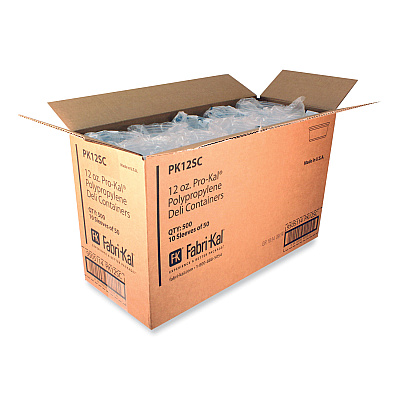 Fabri-Kal Microwavable Deli Containers, 12 oz, 4.6 Diameter x 2.3 h, Clear, Plastic, 500/Carton (FABPK12SC)