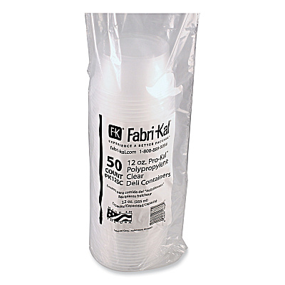 Fabri-Kal Microwavable Deli Containers, 12 oz, 4.6 Diameter x 2.3 h, Clear, Plastic, 500/Carton (FABPK12SC)