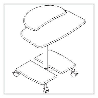 Safco Eastwinds Series FPD Computer Table, 28.5" x 26" x 29.5", Medium Cherry (SAF948MEC)