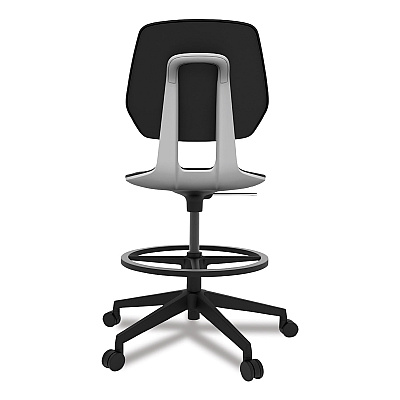 Safco Commute Extended Height Task Chair, Supports Up to 275 lb, 22.25" to 32.25" Seat Height, Black Seat, Black Back, Black Base (SAF7827BL)