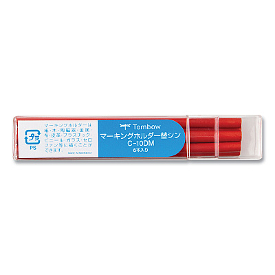 Tombow Mechanical Wax-Based Marking Pencil Refills, 4.4 mm, Red, 10/Box (TOM51541)