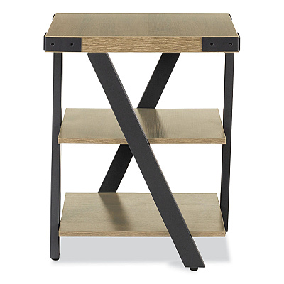 Safco End Table, Square, 20 x 20 x 25, Sand Dune Top, Black Base (SAFMRETSDD)