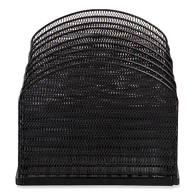 Safco Onyx Mesh Desk Organizer, Eight Upright Sections, Letter to Legal Size Files, 19.25 x 10.87 x 8.5, Black (SAF3212BLKD)