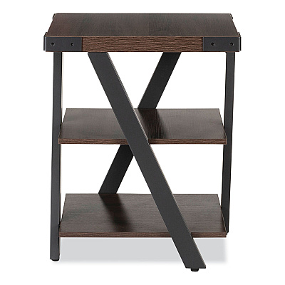 Safco End Table, Square, 20 x 20 x 25, Southern Tobacco Top, Black Base (SAFMRETSTO)