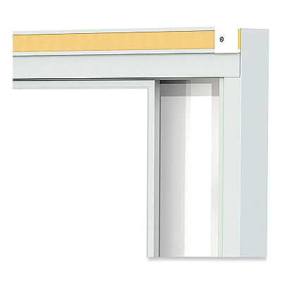 Ghent Horizontal Sliding Porcelain Magnetic Whiteboard, 120 x 48, White Surface, Satin Aluminum Frame (GHEHSM2410)