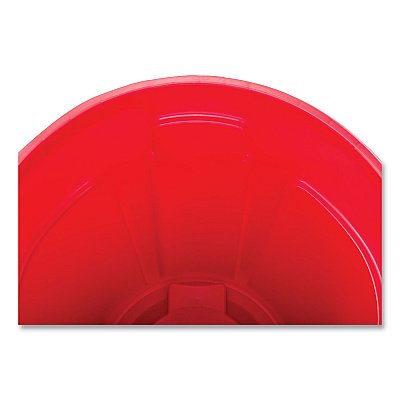 Rubbermaid Commercial Vented Round Brute Container, 55 gal, Plastic, Red, 3/Carton (FG265500RED)