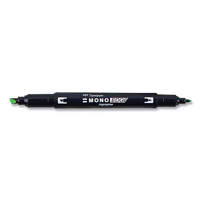 Tombow Mono Highlighters, Yellow Green Ink, Bullet/Chisel Tip, Yellow Green Barrel, 10/Box (TOM56415)
