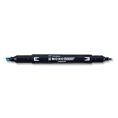 Tombow Mono Highlighters, Skyblue Ink, Bullet/Chisel Tip, Skyblue Barrel, 10/Box (TOM56413)