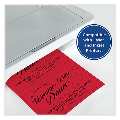 Printworks Color Cardstock, 65 lb Cover Weight, 8.5 x 11, Red, 250/Ream (PRB00117)