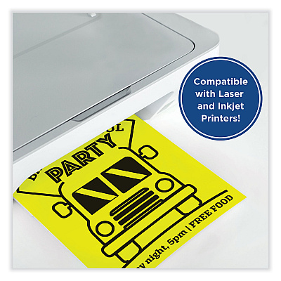 Printworks Color Cardstock, 65 lb Cover Weight, 8.5 x 11, Lemon Yellow, 250/Ream (PRB00113)