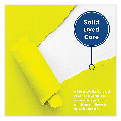 Printworks Color Cardstock, 65 lb Cover Weight, 8.5 x 11, Lemon Yellow, 250/Ream (PRB00113)