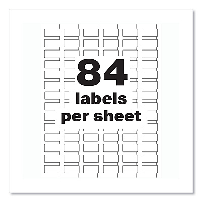 Avery PermaTrack Destructible Asset Tag Labels, Laser Printers, 0.5 x 1, White, 84/Sheet, 8 Sheets/Pack (AVE60535)