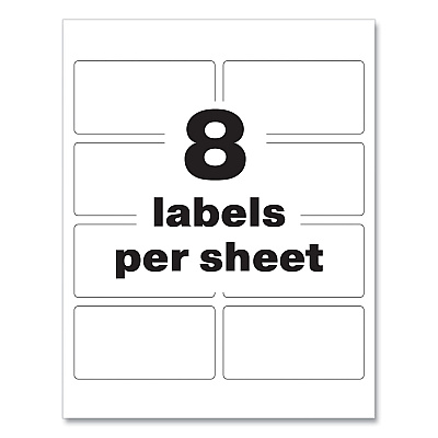 Avery PermaTrack Tamper-Evident Asset Tag Labels, Laser Printers, 2 x 3.75, White, 8/Sheet, 8 Sheets/Pack (AVE60538)