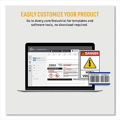 Avery PermaTrack Destructible Asset Tag Labels, Laser Printers, 2 x 3.75, White, 8/Sheet, 8 Sheets/Pack (AVE60539)
