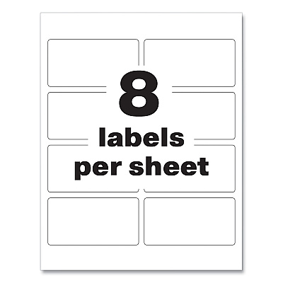 Avery PermaTrack Destructible Asset Tag Labels, Laser Printers, 2 x 3.75, White, 8/Sheet, 8 Sheets/Pack (AVE60539)