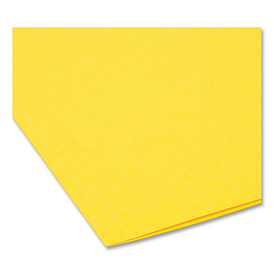 Smead Interior File Folders, 1/3-Cut Tabs: Assorted, Letter Size, 0.75" Expansion, Yellow, 100/Box (SMD10271)