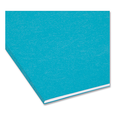 Smead Interior File Folders, 1/3-Cut Tabs: Assorted, Letter Size, 0.75" Expansion, Teal, 100/Box (SMD10291)