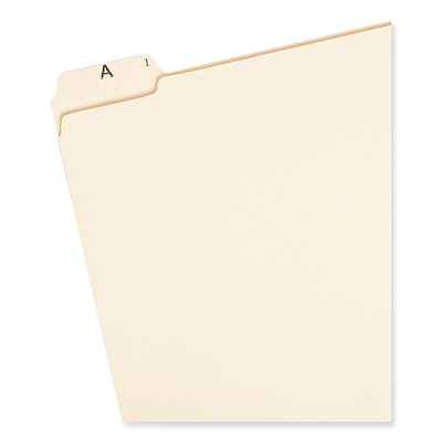Smead Indexed File Folder Sets, 1/5-Cut Prelabeled Tabs: A to Z, Letter Size, 0.75" Expansion, Manila, 25/Set (SMD11777)
