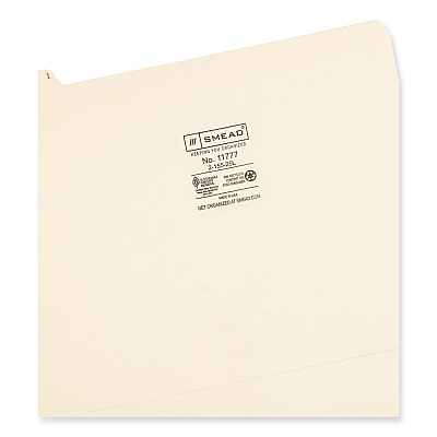 Smead Indexed File Folder Sets, 1/5-Cut Prelabeled Tabs: A to Z, Letter Size, 0.75" Expansion, Manila, 25/Set (SMD11777)