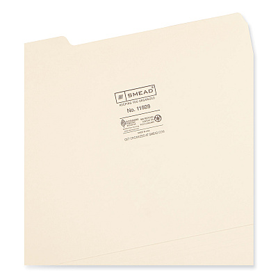 Smead Manila File Folders, 1/3-Cut Tabs: Assorted, Letter Size, 0.75" Expansion, Manila, 24/Pack (SMD11928)