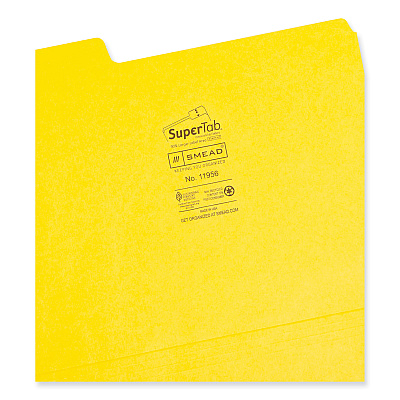 Smead SuperTab Colored File Folders, 1/3-Cut Tabs: Assorted, Letter Size, 0.75" Expansion, 11-pt Stock, Color Assortment 1, 24/Pack (SMD11956)