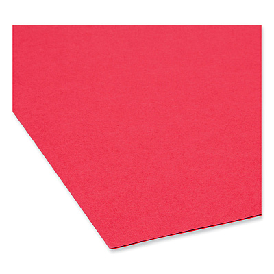Smead SuperTab Colored File Folders, 1/3-Cut Tabs: Assorted, Letter Size, 0.75" Expansion, 11-pt Stock, Red, 100/Box (SMD11983)