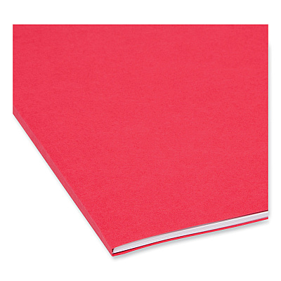 Smead SuperTab Colored File Folders, 1/3-Cut Tabs: Assorted, Letter Size, 0.75" Expansion, 11-pt Stock, Red, 100/Box (SMD11983)