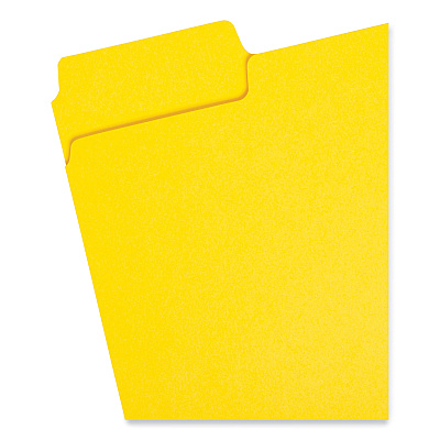 Smead SuperTab Colored File Folders, 1/3-Cut Tabs: Assorted, Letter Size, 0.75" Expansion, 11-pt Stock, Yellow, 100/Box (SMD11984)