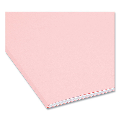 Smead Reinforced Top Tab Colored File Folders, Straight Tabs, Letter Size, 0.75" Expansion, Pink, 100/Box (SMD12610)