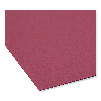 Smead Reinforced Top Tab Colored File Folders, 1/3-Cut Tabs: Assorted, Letter Size, 0.75" Expansion, Maroon, 100/Box (SMD13084)