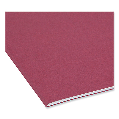Smead Reinforced Top Tab Colored File Folders, 1/3-Cut Tabs: Assorted, Letter Size, 0.75" Expansion, Maroon, 100/Box (SMD13084)