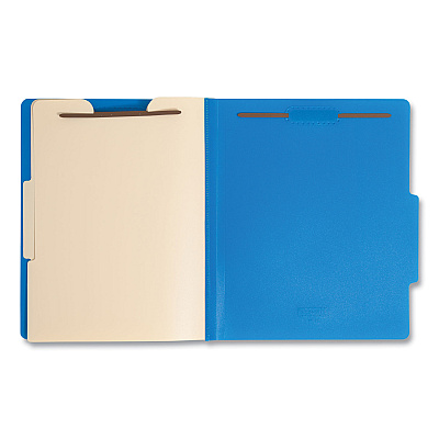 Smead Six-Section Poly Classification Folders, 2" Expansion, 2 Dividers, 6 Fasteners, Letter Size, Blue Exterior, 10/Box (SMD14045)