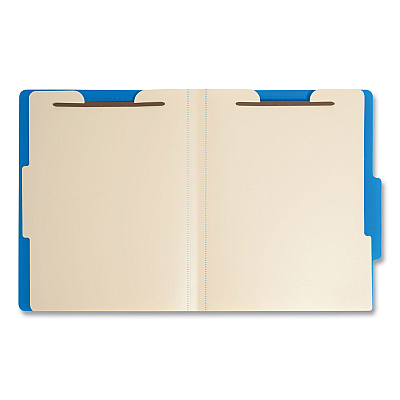 Smead Six-Section Poly Classification Folders, 2" Expansion, 2 Dividers, 6 Fasteners, Letter Size, Blue Exterior, 10/Box (SMD14045)