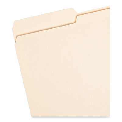 Smead Top Tab File Folders with Antimicrobial Product Protection, 1/3-Cut Tabs: Assorted, Legal, 0.75" Expansion, Manila, 100/Box (SMD15338)
