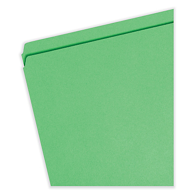 Smead Reinforced Top Tab Colored File Folders, Straight Tabs, Legal Size, 0.75" Expansion, Green, 100/Box (SMD17110)