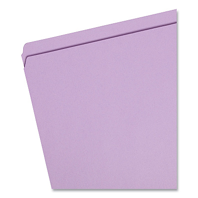 Smead Reinforced Top Tab Colored File Folders, Straight Tabs, Legal Size, 0.75" Expansion, Lavender, 100/Box (SMD17410)