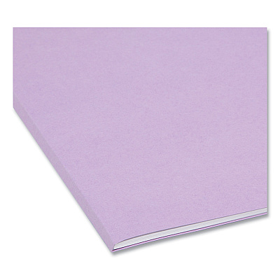 Smead Reinforced Top Tab Colored File Folders, Straight Tabs, Legal Size, 0.75" Expansion, Lavender, 100/Box (SMD17410)