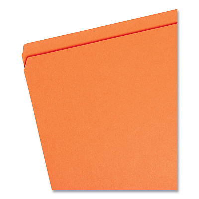 Smead Reinforced Top Tab Colored File Folders, Straight Tabs, Legal Size, 0.75" Expansion, Orange, 100/Box (SMD17510)
