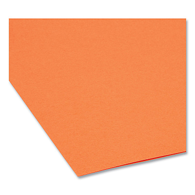Smead Reinforced Top Tab Colored File Folders, Straight Tabs, Legal Size, 0.75" Expansion, Orange, 100/Box (SMD17510)