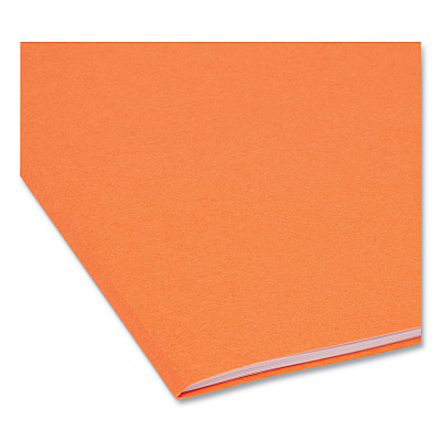 Smead Reinforced Top Tab Colored File Folders, Straight Tabs, Legal Size, 0.75" Expansion, Orange, 100/Box (SMD17510)