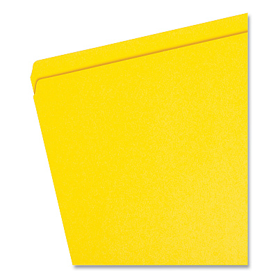 Smead Reinforced Top Tab Colored File Folders, Straight Tabs, Legal Size, 0.75" Expansion, Yellow, 100/Box (SMD17910)