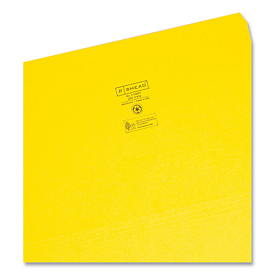 Smead Reinforced Top Tab Colored File Folders, Straight Tabs, Legal Size, 0.75" Expansion, Yellow, 100/Box (SMD17910)