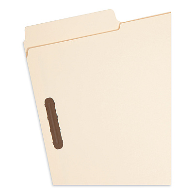 Smead SuperTab Reinforced Guide Height Fastener Folders, 14-pt Manila, 0.75" Expansion, 2 Fasteners, Legal Size, Manila, 50/Box (SMD19545)
