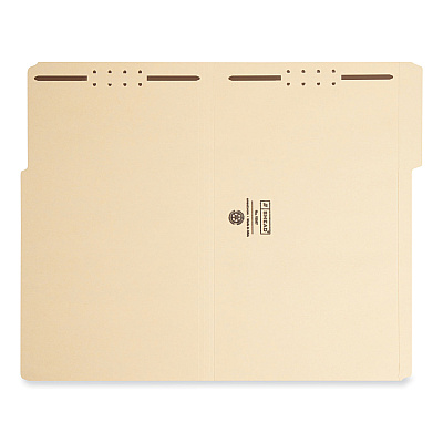 Smead Top Tab Fastener Folders, 1/3-Cut Tabs: Assorted, 0.75" Expansion, 2 Fasteners, Legal Size, Manila Exterior, 50/Box (SMD19547)