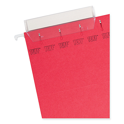 Smead TUFF Hanging Folders with Easy Slide Tab, Letter Size, 1/3-Cut Tabs, Red, 18/Box (SMD64043)