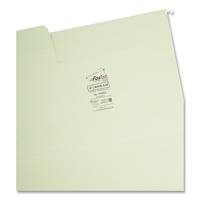 Smead FasTab Hanging Folders, Legal Size, 1/3-Cut Tabs, Moss, 20/Box (SMD64083)