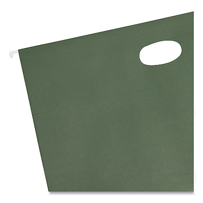 Smead Hanging Pockets with Full-Height Gusset, 1 Section, 1.75" Capacity, Legal Size, Standard Green, 25/Box (SMD64318)
