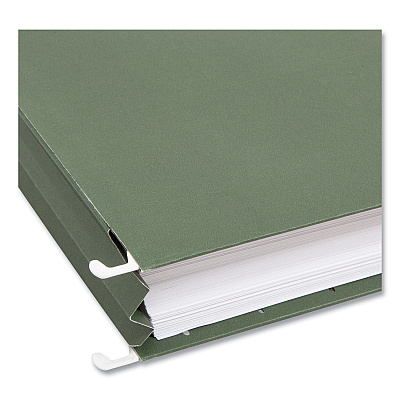 Smead Hanging Pockets with Full-Height Gusset, 1 Section, 1.75" Capacity, Legal Size, Standard Green, 25/Box (SMD64318)